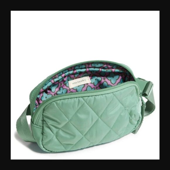 Vera Bradley Sea Green Quilted Women's Mini Belt Bag Crossbody NWT - Picture 1 of 2